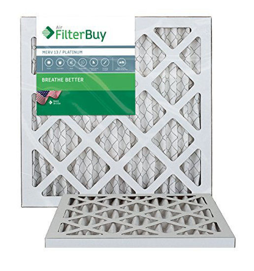 Picture of FilterBuy 13x18x1 MERV 13 Pleated AC Furnace Air Filter, (Pack of 2 Filters), 13x18x1 - Platinum