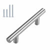 Picture of homdiy 25Pack Cabinet Handles Brushed Nickel Cabinet Pulls 3-3/4in Hole Center - HD201SN Kitchen Hardware for Cabinets Sliver Cabinet Hardware Pulls for Bathroom, Bedroom,Wardrobe