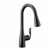 Picture of Moen 7594EVBL Arbor U by Moen Smart Pulldown Kitchen Faucet with Voice Control and MotionSense, Matte Black