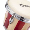 Picture of RockJam 7" and 8" Bongo Drum Set with Padded Bag and Tuning Key, Red and Natural Stripe