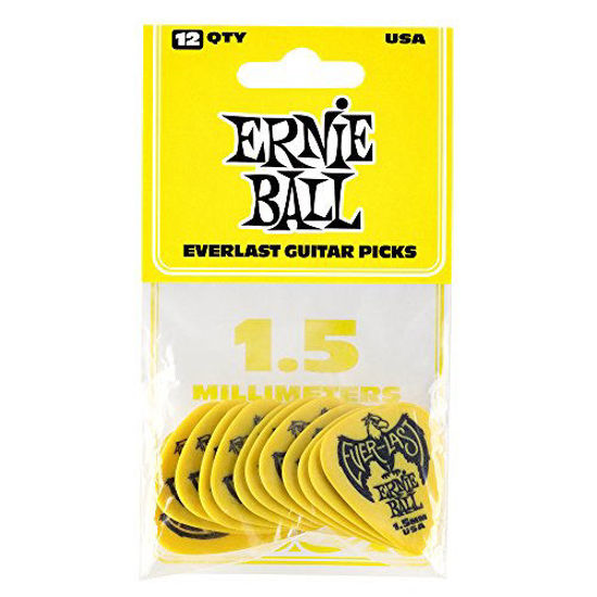 Picture of Ernie Ball 1.5mm Yellow Everlast Guitar Picks (P09195)