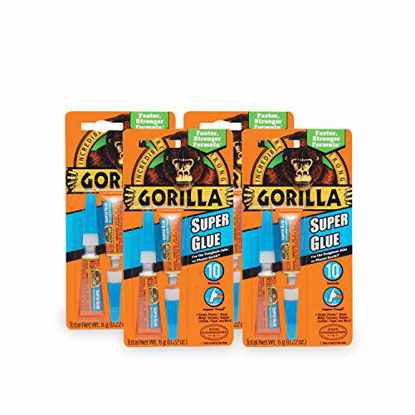 Picture of Gorilla Super Glue, Two 3 Gram Tubes, Clear, (Pack of 4)