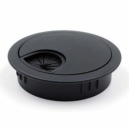Picture of 2-Pack Desk Grommet for Wire Organizer - Flat Black, Fits 2" Hole, GBK53-2