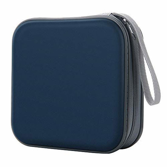 Picture of Siveit CD Case, 40 Capacity CD DVD Heavy Duty Wallet Storage Organizer Holder VCD Binder Bag Album Booklet (A-Dark Blue)