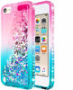 Picture of iPod Touch 7 Case, iPod Touch 5/6 Case with Screen Protector, E-Began Glitter Liquid Floating Gradient Quicksand Bling Diamond, Durable Girls Cute Case for iPod Touch 7th/6th/5th Generation Pink/Aqua