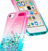 Picture of iPod Touch 7 Case, iPod Touch 5/6 Case with Screen Protector, E-Began Glitter Liquid Floating Gradient Quicksand Bling Diamond, Durable Girls Cute Case for iPod Touch 7th/6th/5th Generation Pink/Aqua