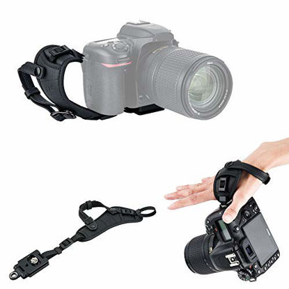Picture of JJC Deluxe Camera Hand Grip Strap for Canon EOS 6D Mark II 5D Mark IV III 7D 2000D 90D 80D Rebel T8i T7i T6i T7 T6 Powershot SX70 Nikon D750 D780 D850 D500 D7500 D7200 D5600 D3500 Coolpix P1000 & More