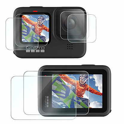 Picture of [6pcs] Finest+ Screen Protector for GoPro Hero 9 Black,Tempered Glass Screen Protector+Tempered Glass Lens Protector+Tempered Glass Small Display Film for Go Pro Hero9 Action Camera