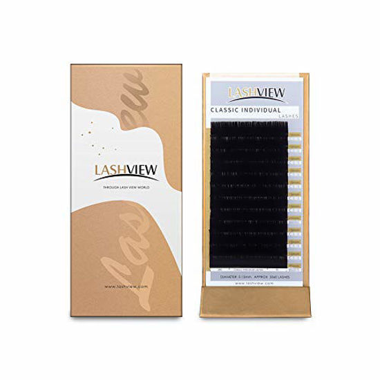 Picture of LASHVIEW Eyelash Extensions,Individual Lashes,Premium Single&Classic Lashes,0.15 Thickness C 10mm,eyelash extension supplies,Natural Semi Permanent Eyelashes,Application-Friendly,Mink Lashes