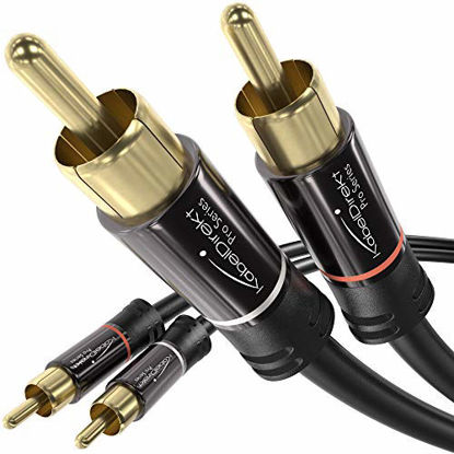 Picture of KabelDirekt - RCA Stereo Cable, Cord (3 feet Short, Dual 2 x RCA Male to 2 x RCA Male Audio Cable, Digital & Analogue, Double-Shielded, Pro Series) Supports (Amplifiers, AV Receivers, Hi-Fi)