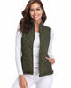 Picture of fuinloth Women's Padded Vest, Stand Collar Lightweight Zip Quilted Gilet Green M