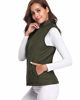 Picture of fuinloth Women's Padded Vest, Stand Collar Lightweight Zip Quilted Gilet Green M