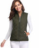 Picture of fuinloth Women's Padded Vest, Stand Collar Lightweight Zip Quilted Gilet Green M