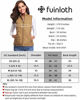 Picture of Fuinloth Women's Padded Vest, Stand Collar Lightweight Zip Quilted Gilet Camel XL