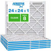 Picture of Aerostar Clean House 24x24x1 MERV 8 Pleated Air Filter, Made in the USA, 6-Pack,White