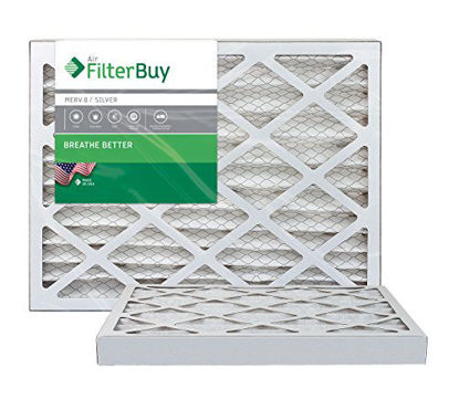 Picture of FilterBuy 13x20x2 MERV 8 Pleated AC Furnace Air Filter, (Pack of 2 Filters), 13x20x2 - Silver