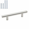 Picture of homdiy 50Pack Cabinet Handles Brushed Nickel Cabinet Pulls 3-3/4in Hole Center - HD201SN Kitchen Hardware for Cabinets Sliver Cabinet Hardware Pulls for Bathroom, Bedroom,Wardrobe