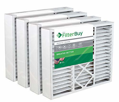 Picture of FilterBuy 20x20x5 Grille Honeywell FC40R1003, FC35A1043 Compatible Pleated AC Furnace Air Filters (MERV 8, AFB Silver). 4 Pack.