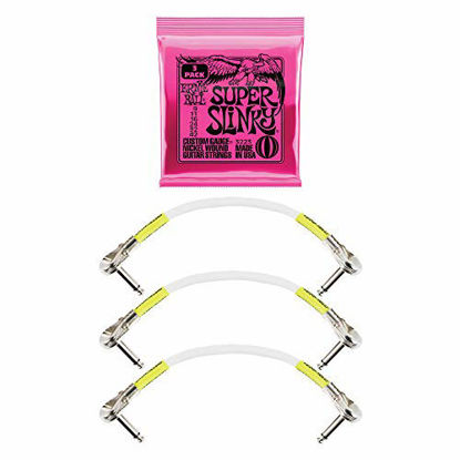 Picture of Ernie Ball Super Slinky w/White Pancake Patch Cable 3-Pack Bundle (BE0002)