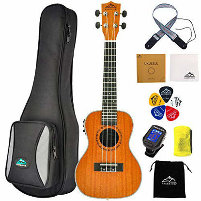 Picture of EASTROCK Concert Electric Ukulele Professional 23 Inch Ukelele Instrument Kit for Beginners Adults with Gig Bag,EQ Tuner,Carbon String,and Ukulele Strap(Concert Electric Ukulele,Ukulele)