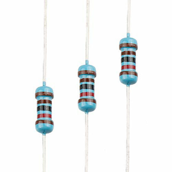 Picture of EDGELEC 100pcs 1.2K ohm Resistor 1/4w (0.25 Watt) ±1% Tolerance Metal Film Fixed Resistor, Multiple Values of Resistance Optional