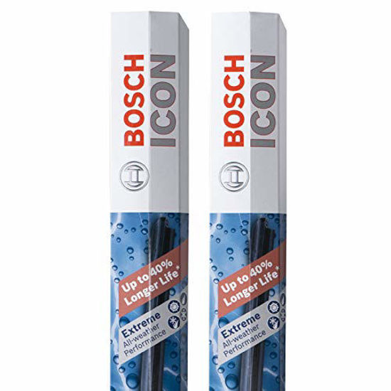 Picture of Bosch ICON Wiper Blades 20A20B (Set of 2) Fit BMW: 03-02 Z3, Ford: 10-05 Explorer, Honda: 11-03 Element, Mazda: 11-09 RX-8, Nissan: 09-14 Cube, More, Up to 40% Longer Life, Frustration Free Packaging