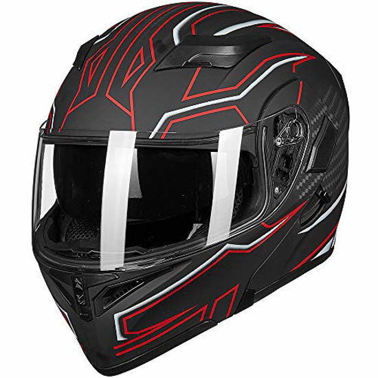 GetUSCart- ILM Motorcycle Dual Visor Flip up Modular Full Face Helmet ...