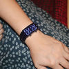 Picture of Classic Mens Binary Square Blue LED Digital Watch Black Plated Wrist Watches (Black/Blue)