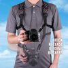 Picture of USA GEAR DSLR Camera Strap Chest Harness with Quick Release Buckles, Polka Dot Neoprene Pattern and Accessory Pockets - Compatible w/Canon, Nikon, Sony and More Point and Shoot and Mirrorless Cameras