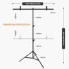 Picture of Emart T-Shape Portable Background Backdrop Support Stand Kit 35.4inch Crossbar 80inch Adjustable Photo Tripod Stand with 2 Spring Clamps for Video Studio Photography