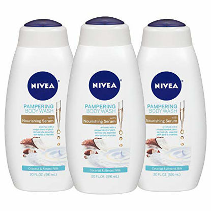 Picture of NIVEA Pampering Coconut and Almond Milk Body Wash - With Nourishing Serum, 3 Pack