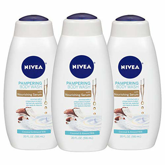 Picture of NIVEA Pampering Coconut and Almond Milk Body Wash - With Nourishing Serum, 3 Pack