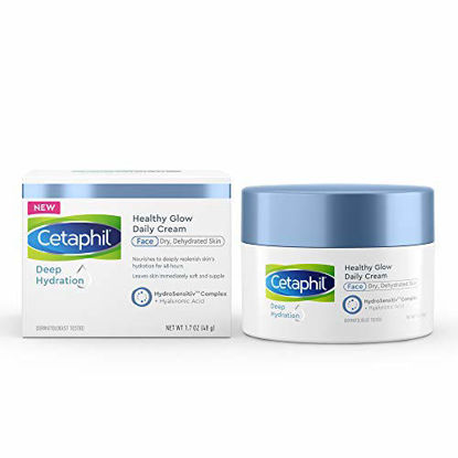 Picture of CETAPHIL Deep Hydration Healthy Glow Daily Face Cream | 1.7 oz | 48 Hour Dry Skin Face Moisturizer for Sensitive Skin | With Hyaluronic Acid, Vitamin E & Vitamin B5 | Dermatologist Recommended