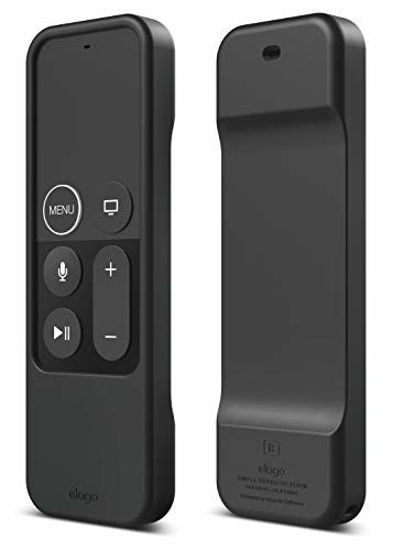 Picture of elago R1 Intelli Case Compatible with Apple TV Siri Remote 4K / 4th / 5th Generation (Black) - Magnet Technology, Shock Absorption, Lanyard Included