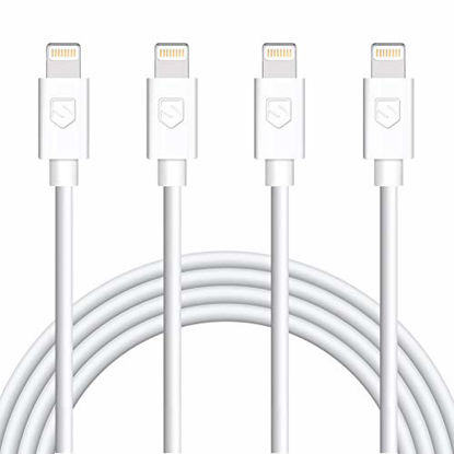 Picture of iPhone Charger, 4Pack 6FT Lightning to USB Charging Cable Cord Compatible with iPhone 12 11 Pro 11 XS MAX XR X 8 8Plus 7 7Plus 6 6Plus 6S 6SPlus 5 5S SE,iPad,iPod(S-06WH)