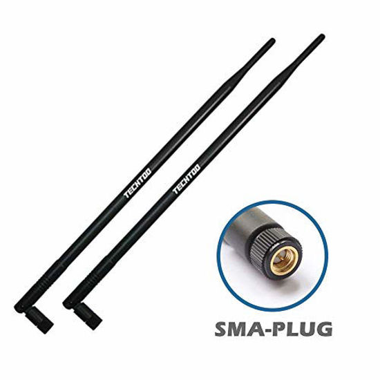 Picture of TECHTOO 9dBi WiFi Antenna with SMA Male (SMA-Plug) Connector Compatible W/Anran Haloview IP Camera & Other Wireless Security Camera Antenna - 2.4Ghz Wireless Networking Device