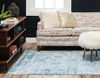 Picture of Unique Loom Sofia Collection Traditional Vintage Area Rug, 6' x 9', Light Blue/Navy Blue