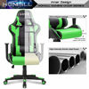 Picture of Homall Office High Back Computer PU Leather Desk PC Racing Executive Ergonomic Adjustable Swivel Task Chair with Headrest and Lumbar Support, Green