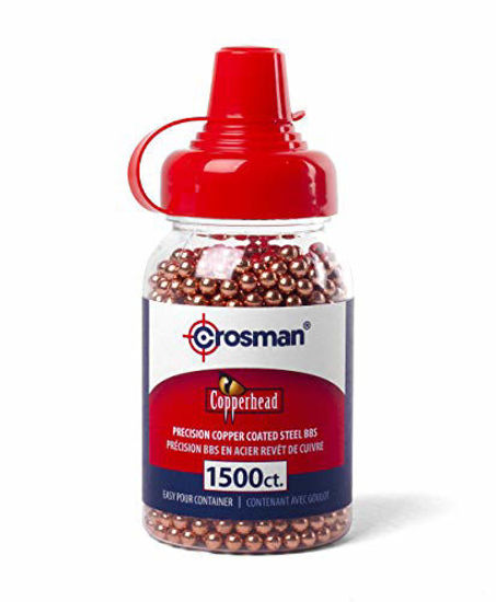 Picture of Crosman Copperhead 4.5mm Copper Coated BBs In EZ-Pour Bottle For BB Air Pistols And BB Air Rifles (1500-count)