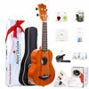 Picture of Soprano Ukulele 21 Inch Solid Mahogany Uke For Professional Player With Ukelele Beginner Kit ( Gig Bag, Picks, Tuner, Strap, String, Cleaning Cloth, Starter Manual )