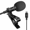 Picture of Microphone Professional for iPhone Lavalier Lapel Omnidirectional Condenser Mic Phone Audio Video Recording Easy Clip-on Lavalier Mic for YouTube, Interview, Conference for iPhone/iPad/iPod (6.6ft)