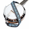 Picture of CLOUDMUSIC Purse Banjo Strap Guitar Strap For Handbag Purse Jacquard Woven With Leather Ends And Metal Clips(Blue Pattern)