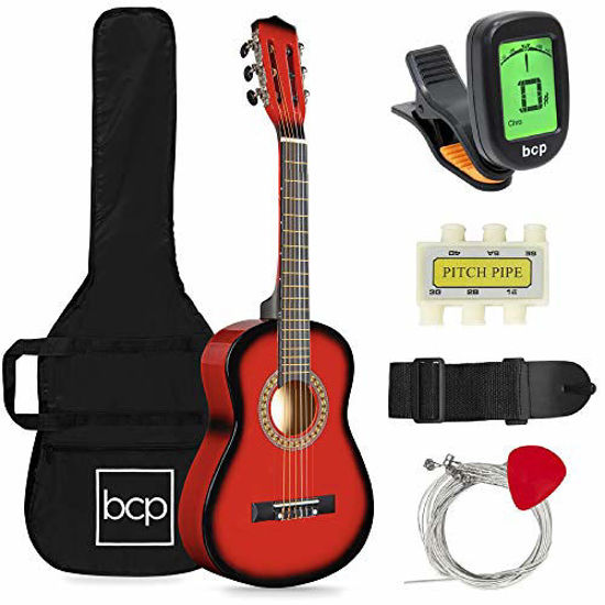 Picture of Best Choice Products 30in Kids Acoustic Guitar Beginner Starter Kit with Electric Tuner, Strap, Case, Strings - Redburst