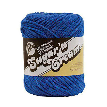Picture of Lily Sugar 'N Cream The Original Solid Yarn, 2.5oz, Medium 4 Gauge, 100% Cotton - Blue - Machine Wash & Dry