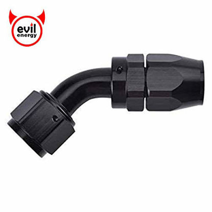 Picture of EVIL ENERGY 8AN 45 Degree Swivel Hose End Fitting for Braided Fuel Line Aluminum Black