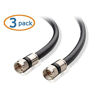 Picture of Cable Matters 3-Pack CL2 in-Wall Rated (cm) Quad Shielded Coaxial Cable (RG6 Cable, Coax Cable) in Black 6 Feet