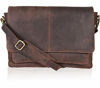 Picture of Leather Briefcase For Men Adjustable Satchel Crossbody Messenger Organizer Bag