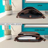 Picture of Leather Briefcase For Men Adjustable Satchel Crossbody Messenger Organizer Bag