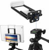 Picture of PEYOU Compatible for iPhone iPad Tripod Mount Adapter, Universal 2 in 1 Mount Holder for Smartphone (Width 2.2"-3.3"), Tablet (Width 4.3"-7.3") with Wireless Remote, for Monopod Selfie Stick Tripod