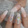 Picture of CoolNail Long 3D Bling Glitter Pink Nude French Ballerina Coffin False Fake Nails Gradeint Natrual Press on Party Finger Wear UV Nails